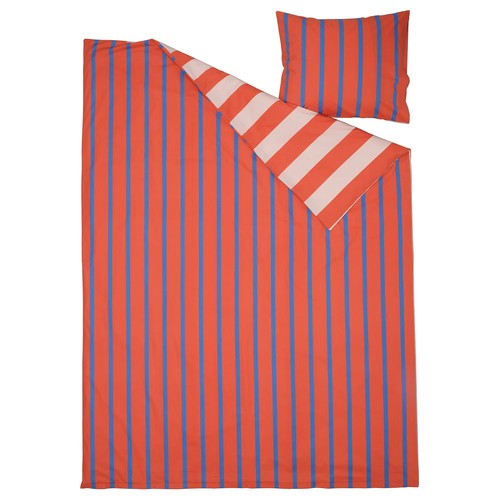 IKEA イケア 掛け布団カバー&枕カバー ピンク レッド/ストライプ模様 シングル 150x200/50x60cm m30622677 BARNDROM バーンドローム [3]