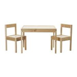 IKEAイケア子供用テーブルチェア2脚付ホワイト白パイン材10178413LATT