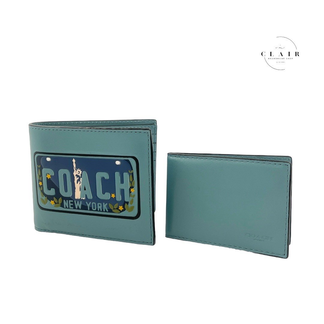 【中古】COACH コーチ 折り財布 パスケース 2点セット 水色