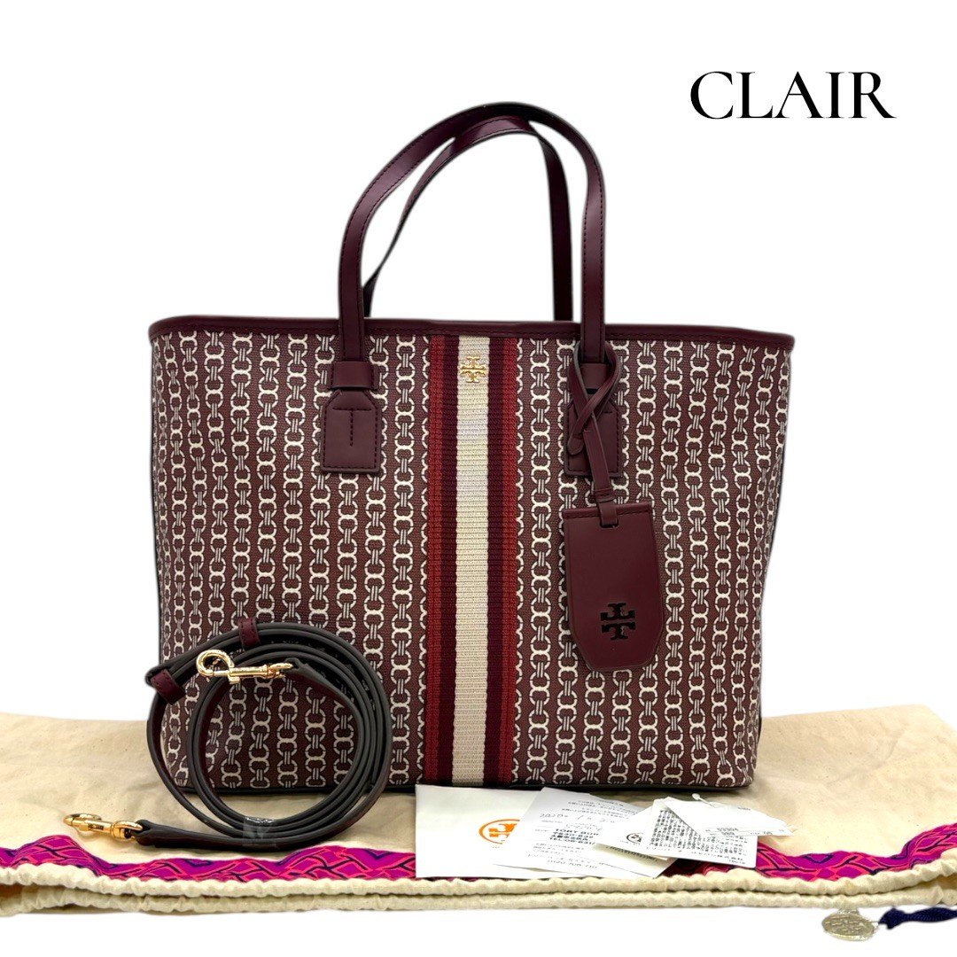 樂天商城 - 【中古】トリーバーチ ジェミニリンク トートバッグ 2way PVC レッド TORY BURCH