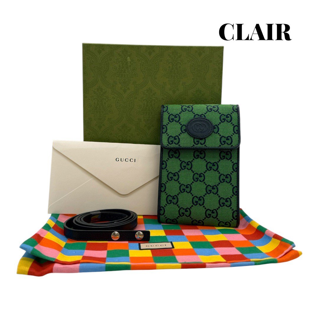 樂天商城 - 【極美品】グッチ ショルダーバッグ サコッシュ GG GGキャンバス レザー グリーン レディース GUCCI