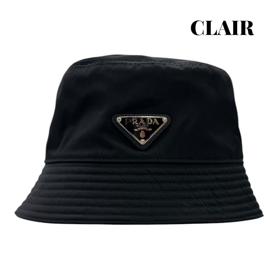 樂天商城 - 【中古】プラダ バケットハット ナイロン 三角プレート ブラック サイズM 1HC137 PRADA