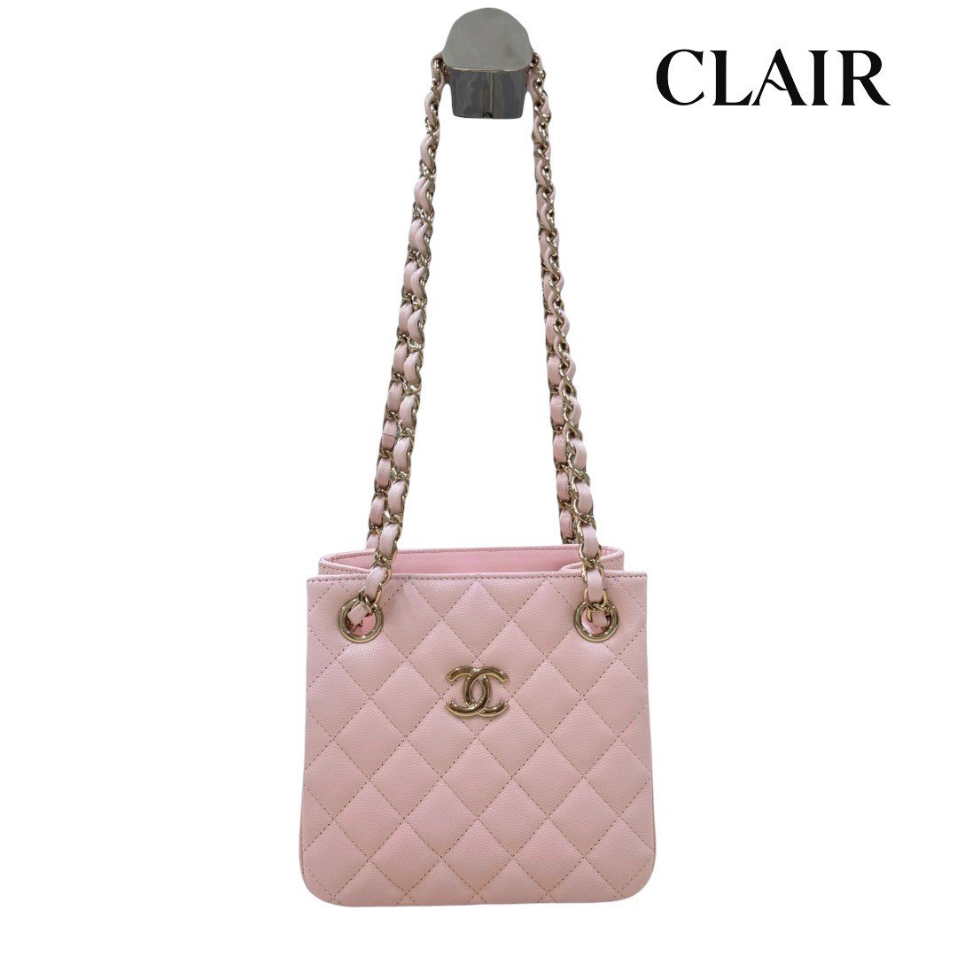 Rakuten - 【中古】 シャネル マトラッセ プレート 2way チェーンショルダーバッグ ピンク CHANEL