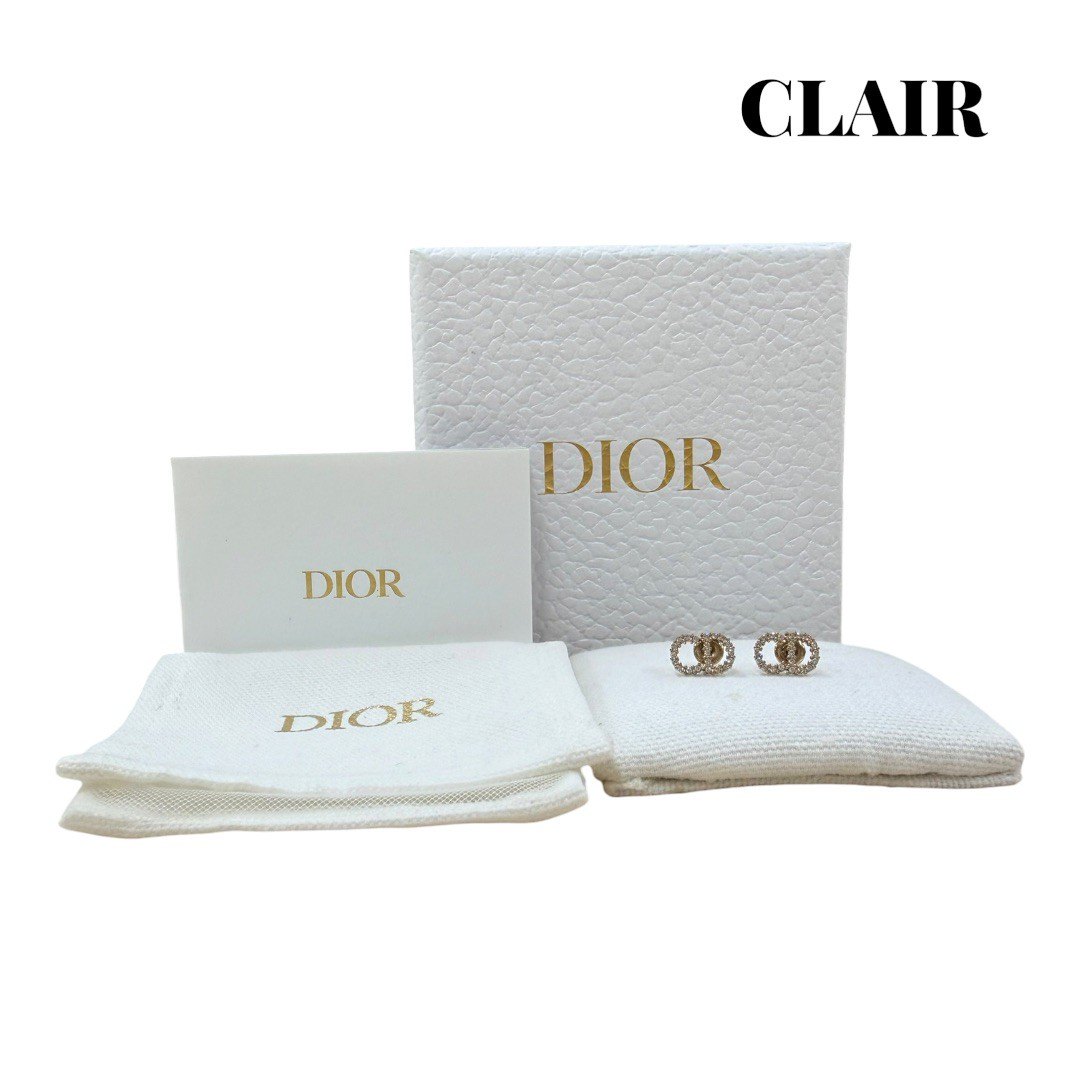 Rakuten - 【中古】ディオール ピアス CDロゴ ラインストーン ゴールド DIOR