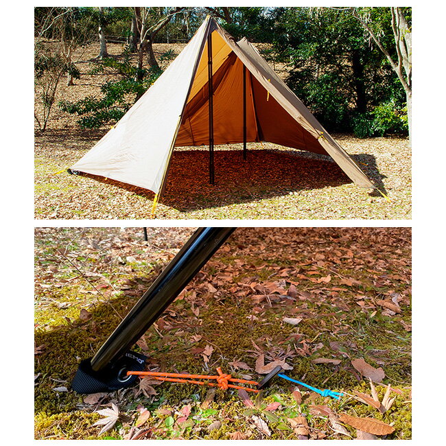 テントポール固定用ホルダー タープポール固定器 ペグサポート テント設置 登山 キャンプ用 2個セット