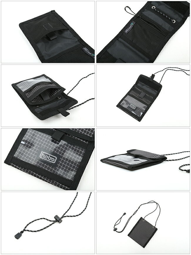 ★hobo ホーボー SPECTRA X-GRIDSTOP NYLON NECK POUCH スペクトラグリッドストップナイロンネックポーチ HB-BG3119 【 アウトドア キャンプ フェス 財布 小物 】 2