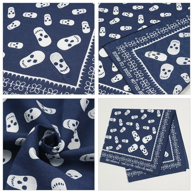 ★インストゥルメンタル MEXICAN BANDANA メキシカンバンダナ IN-095 【 刺繍 ハンカチ 雑貨 】【メール便・代引不可】