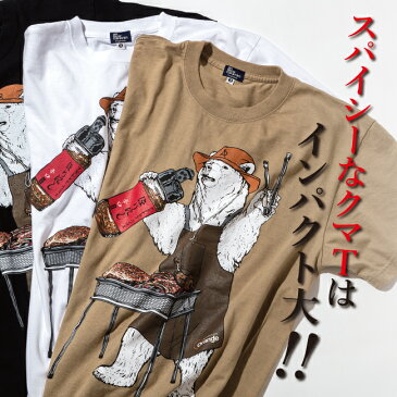 ★go slow caravan ゴースローキャラバン ほりにし辛口クマT 352403 【Tシャツ/半袖/トップス/コラボ/アウトドア】【メール便・代引不可】