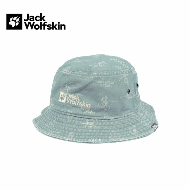 ★Jack Wolfskin ジャックウルフスキン JP CANVAS BUCKET HAT V2 キャンバスバケツハットブイ2 Teal Grey All Over 5025052-8241 