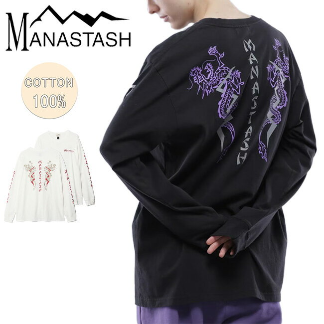 樂天商城 - 【6/4 20:00〜6/11 1:59限定クーポン配布中】★MANASTASH マナスタッシュ DRAGON L/S TEE ドラゴンロングスリーブTシャツ 792-4130012 【 長袖 トップス ロンT 】【メール便・代引不可】
