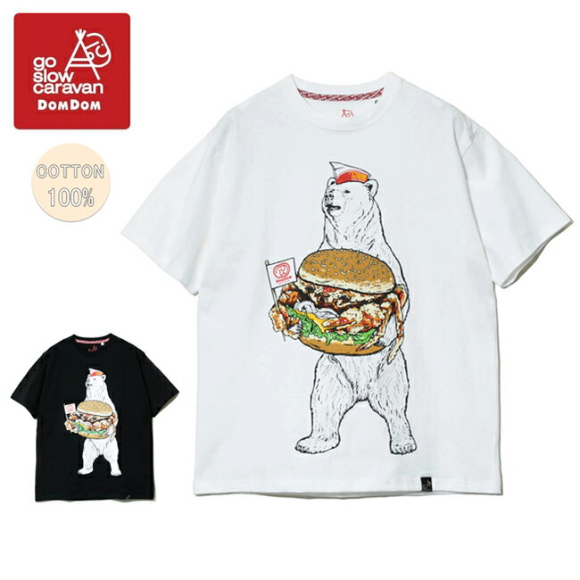 ドムドムハンバーガー go slow caravan ゴースローキャラバン USA/C カニバーガー クマTEE #321941 【 Tシャツ 半袖 トップス コラボ 綿100％ 】【メール便・代引不可】