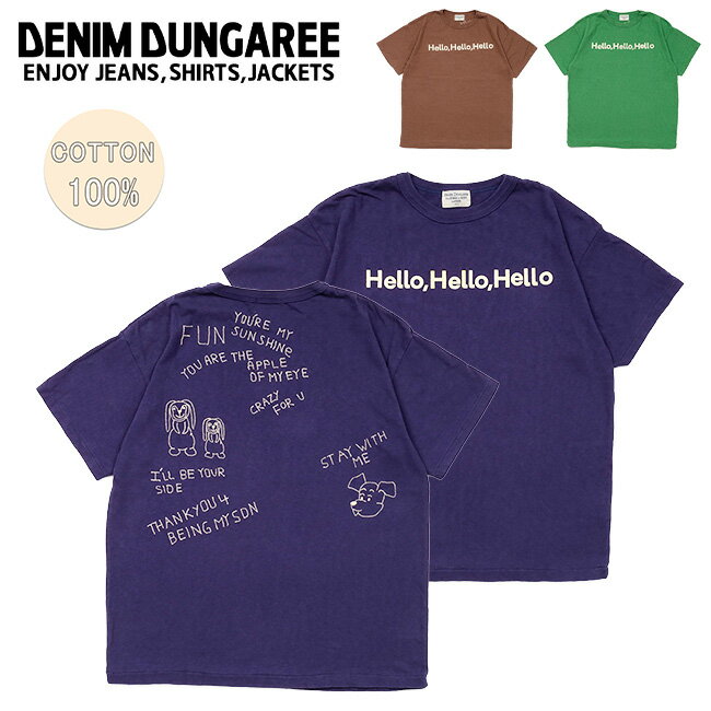 樂天商城 - 【6/4 20:00〜6/11 1:59限定クーポン配布中】★DENIM DUNGAREE デニムアンドダンガリー Vintage Cotton Jersey HELLO Tee ビンテージコットンジャージーハローティー 742413 【 半袖 トップス Tシャツ アウトドア 】
