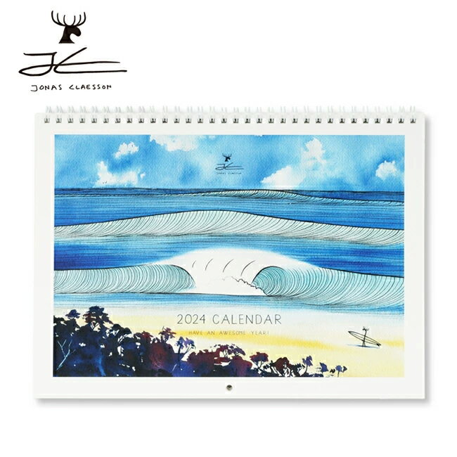 【★クーポン配布中★】★JONAS CLAESSON ジョナスクレアッソン 2024 カレンダー 【 マンスリー 壁掛け サーフィン 書き込み 雑貨 】【メール...