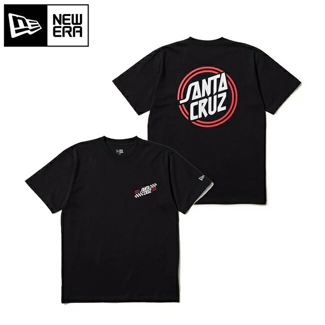 【2/4～2/10限定クーポン配布中】★NEWERA ニューエラ 半袖 コットン Tシャツ SANTA CRUZ サークルロゴ ブラック レギュラーフィット 14384108 【 コラボ サンタクルーズ トップス 綿 キャンプ アウトドア 】【メール便・代引不可】