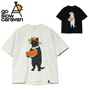 ★go slow caravan ゴースローキャラバン USA/C スイカ猫ゆったりTEE 341926 【 トップス 半袖 Tシャツ 綿 コットン アウトドア 】【メール便・代引不可】