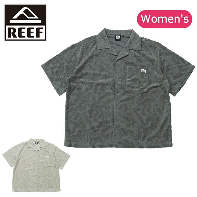 Rakuten - ★REEF リーフ GEOMETRIC PILE S/S SHIRTS ジオメトリックパイルショートスリーブシャツ RFWSL2501 【 レディース ウィメンズ トップス 半袖 オープンカラーシャツ 開襟シャツ ルーズフィット アウトドア 】