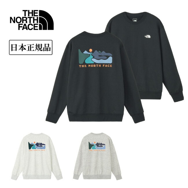 Rakuten - ★THE NORTH FACE ザ・ノース・フェイス Graphic Sweat Crew グラフィックスウェットクルー NT62585 【 トップス 長袖 トレーナー プルオーバー 抗菌防臭 アウトドア 日本正規品 】