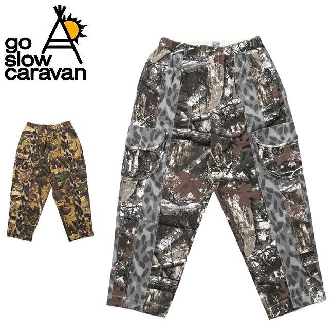 樂天商城 - 【6/4 20:00〜6/11 1:59限定クーポン配布中】★go slow caravan ゴースローキャラバン 迷彩×レオパード切替 カーゴパンツ 356118 【 ボトムス ズボン ロングパンツ アウトドア 】