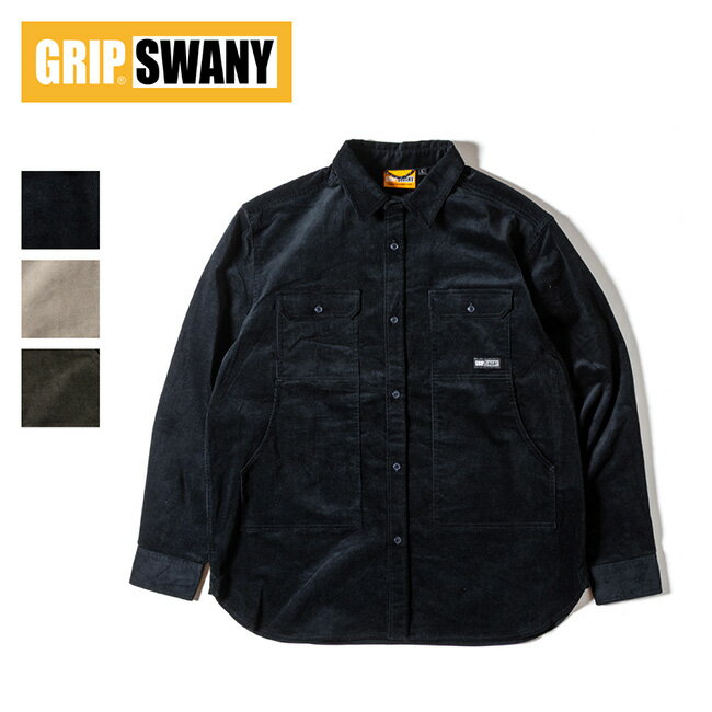 樂天商城 - 【6/4 20:00〜6/11 1:59限定クーポン配布中】★GRIP SWANY グリップスワニー CORDUROY STRETCH FIELD SHIRTS コーデュロイストレッチフィールドシャツ GSMSH-072 【 トップス 長袖 開襟シャツ アウトドア 保温 】