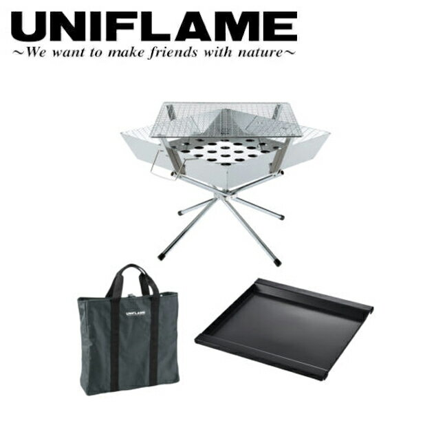 メーカー希望小売価格はメーカーカタログに基づいて掲載していますSpec ブランド名 UNIFLAME ユニフレーム 商品名 ファイアグリル・フッ素鉄板・収納ケースセット メーカー型番 769744 サイズ 【ファイアグリル】使用時：約43×...