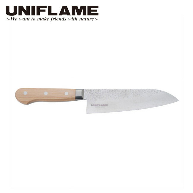 ★UNIFLAME ユニフレーム ダマスカス 三徳包丁 165mm 414071 【 キッチンツール 料理 調理 耐摩耗性 天然木 キャンプ アウトドア 】