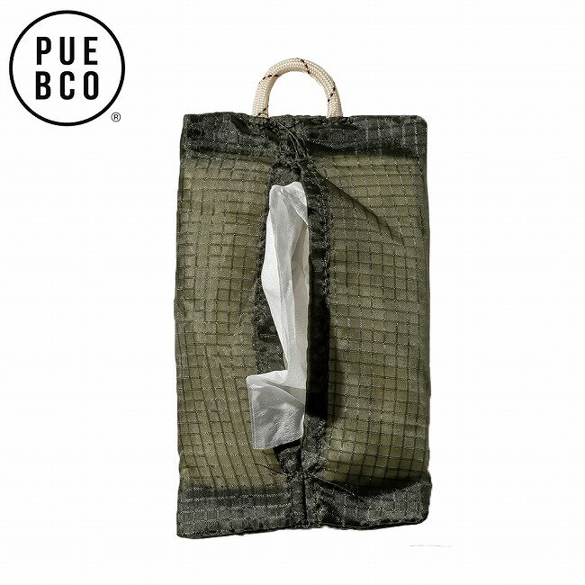 Rakuten - ★PUEBCO プエブコ VINTAGE PARACHUTE TISSUE COVER / Pocket ビンテージパラシュートティッシュカバー/ポケット Olive 109602 【 雑貨 キャンプ アウトドア 】【メール便・代引不可】
