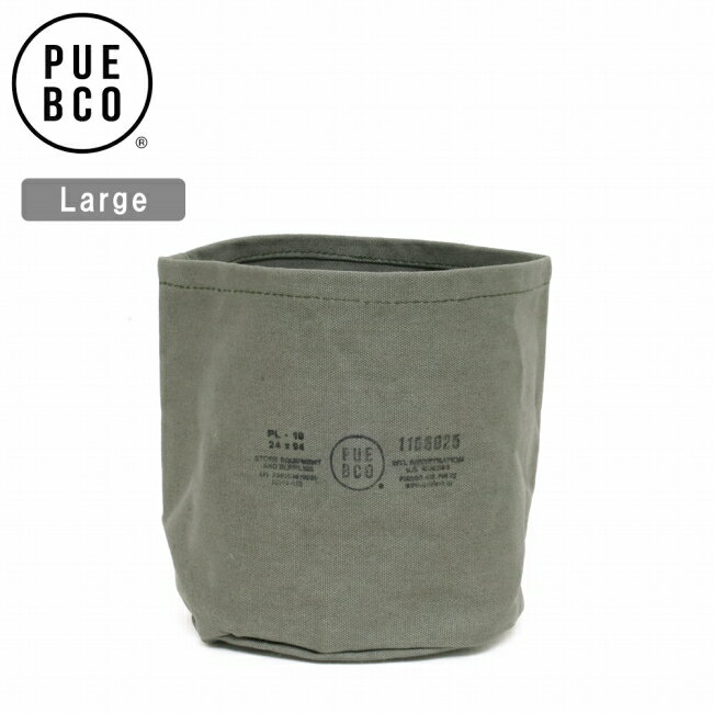 ★PUEBCO プエブコ CANVAS POT COVER Medium キャンバスポットカバー Green 105222 ...