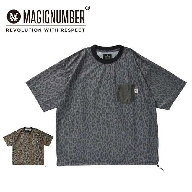 Rakuten - 【6/4 20:00〜6/11 1:59限定クーポン配布中】★MAGICNUMBER マジックナンバー MESH LEOPARD T-SHIRT メッシュレオパードTシャツ 26SS-MN009 【 トップス 半袖 ショートスリーブ ドローコード 調整可能 】