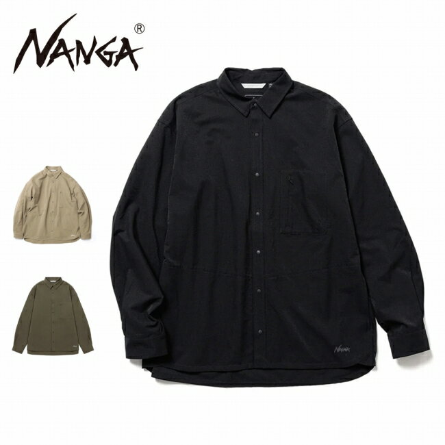 Rakuten - 【6/4 20:00〜6/11 1:59限定クーポン配布中】★NANGA ナンガ DotAir COMFY L/S SHIRT ドットエアコンフィーロングスリーブシャツ NW2411-1E905 【 トップス 長袖 カラーシャツ 通気性 吸汗 速乾 軽量 イージーケア タウンユース アウトドア 】