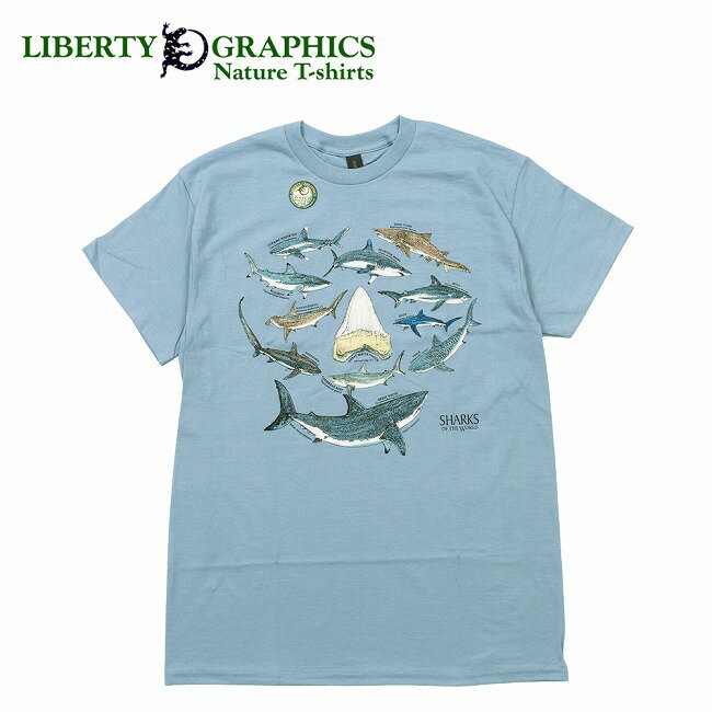 樂天商城 - 【6/4 20:00〜6/11 1:59限定クーポン配布中】★LIBERTY GRAPHICS リバティーグラフィックス Shark & Tooth シャーク&トゥース 544 【 トップス 半袖 Tシャツ 綿 コットン タウンユース デイリー アウトドア 】【メール便・代引不可】