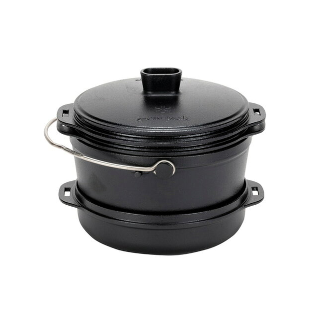 Clapperの★Snow Peak スノーピーク コンボダッチデュオ CS-550 【 ダッチオーブン 料理 調理器具 BBQ スキレット プレート クッカー 炊飯 キャンプ アウトドア 】｜アングル2