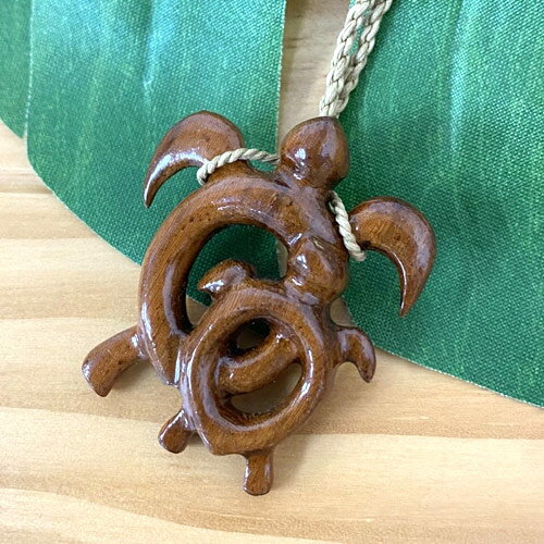 親子ホヌ ネックレス W2054ハワイアンアクセサリー コアウッド ギフト プレゼント ハワイ ハワイアン 雑貨 ハワイ雑貨 おしゃれ リゾートファッション メ...