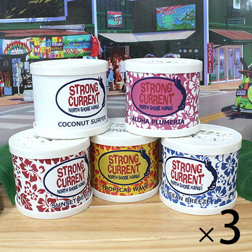 【選べる3個セット】ジェル フレグランス 缶部屋 車内 癒し 香り 消臭 ハワイアン雑貨 ハワイ雑貨 ノースショア ハレイワ Kahiko STRONG CURRENT ストロングカレント プルメリア ココナッツ ハワイ