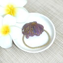 ヘアゴム 可愛い Kahiko ゴールドミックスヘアゴム パープルヘアアクセサリー シェル 貝 ハワイアン 雑貨 ハワイ雑貨 レディース カジュアル ハーフアップ ポニーテール 大人可愛い おしゃれ