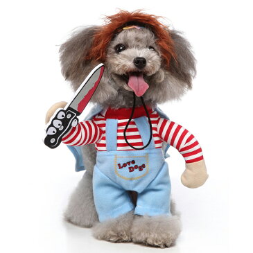犬服 ドッグ コスプレ チャッキー ハロウィン 犬用 コスチューム 小型犬 中型犬 ネコポス送料無料