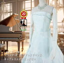 《フォーマル衣装》販売 クラレナの ネックレス イヤリング付き ベビーブルー ジャカード織り 花々 カラードレス 7号 (CLC4987) 【中古】 (USED...