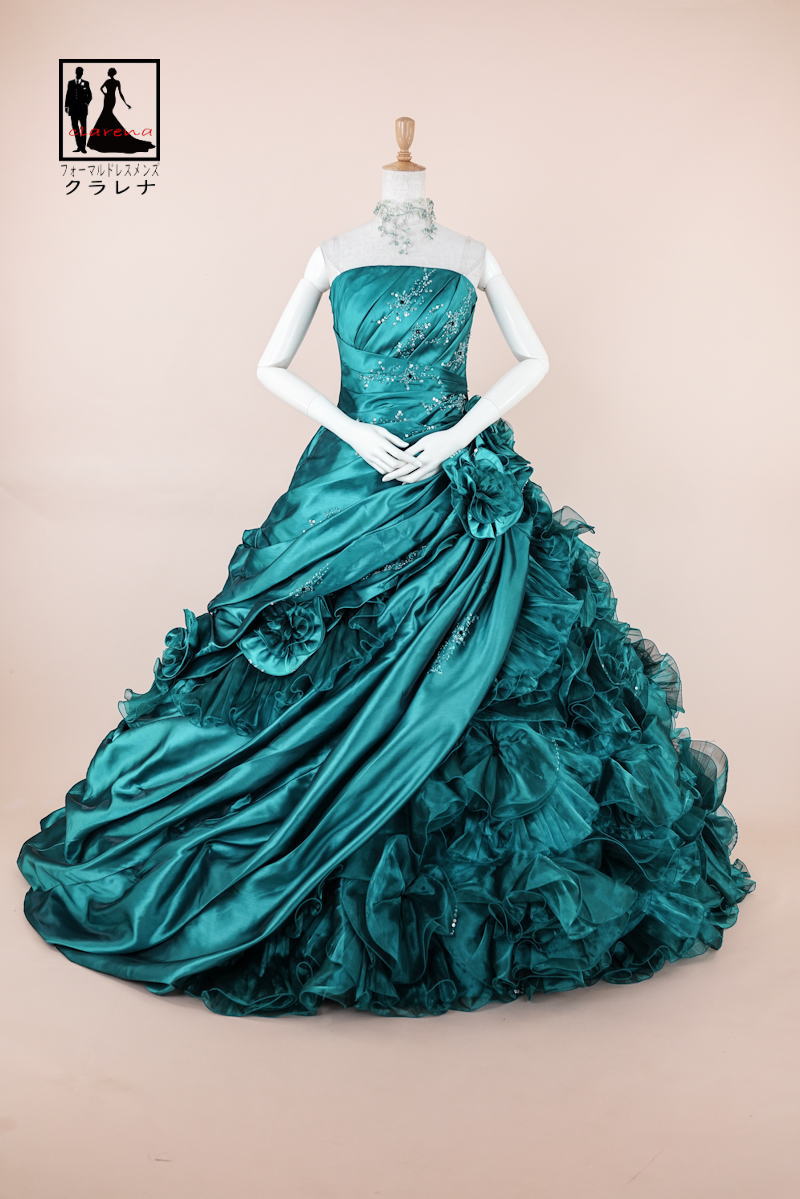 《フォーマル衣装》D.S.DEEP IVORY カラードレス 9号フリー (CLC5184) チョーカー イヤリング付き クラレナ【ドレス】 【洋装】【中古】 (USED品)（リサイクル）【cd9】【cd11】