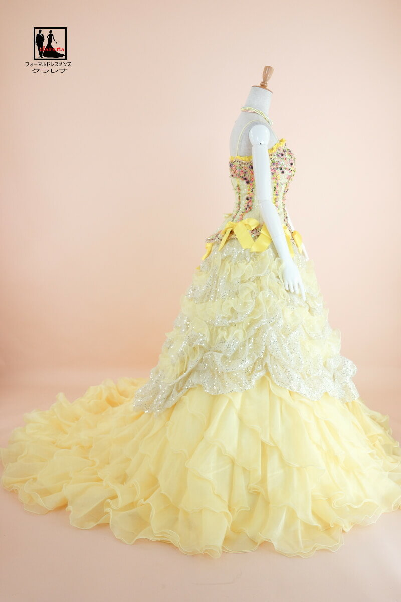高速配送 送料無料 二次会 花嫁 ウエディング 演奏会クラレナの ネックレス イヤリング付き濃薄イエロー 小花 リボン カラードレス 7 11号 Clc4545 品 リサイクル 洋装 ドレス Cd7 Cd9 Cd11 最新コレックション Www Linkschool Co Uk