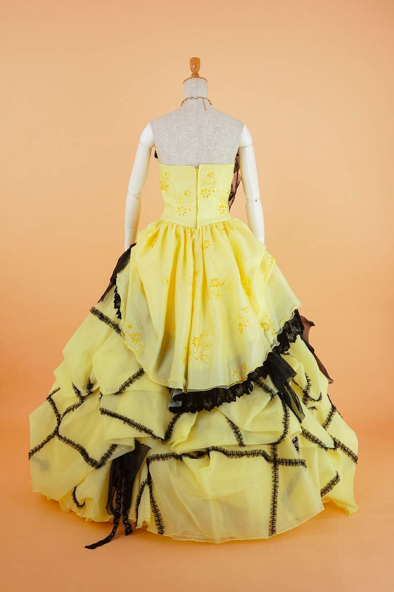 安心の定価販売 カラードレス 演奏会用 プリンセスライン 送料無料 ステージ衣装 裾上げ加工 クリーニング済み イエローに黒レース ラメ花 ロング ドレス 9号 Clc3718 リサイクル ドレス 洋装 ドレス Cd9 新規購入 Soyfanimal Com