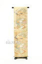 《フォーマル衣装》販売 クラレナの 金に華やぎある地紙 正絹袋帯 (MS54)(USED品)【中古】【和装】【着物】【女性】【帯】