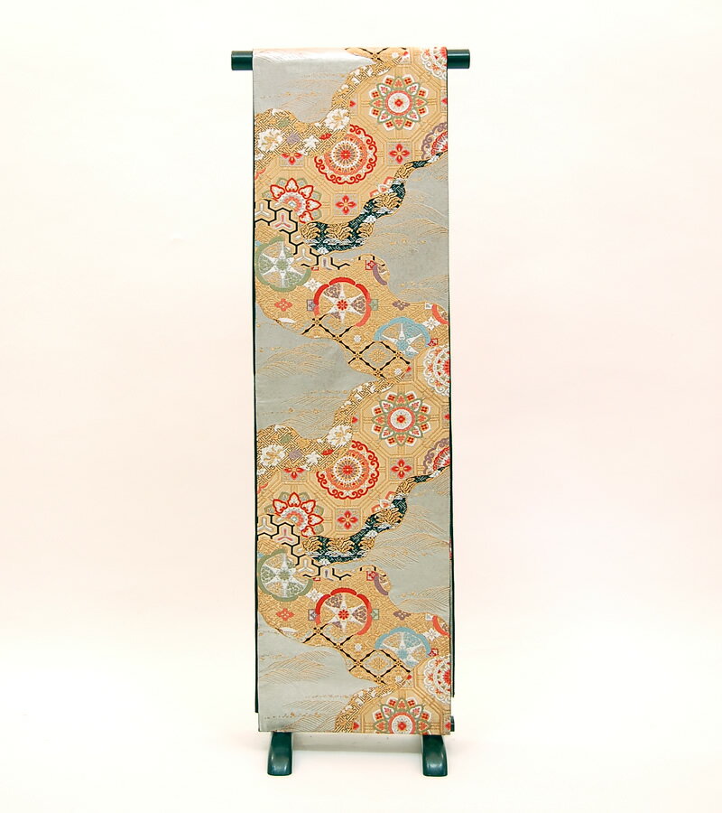 《フォーマル衣装》販売 クラレナの 『錦繍』金銀に蜀江文・波文正絹袋帯 (KA529)(USED品)【中古】【和装】【着物】【女性】【帯】