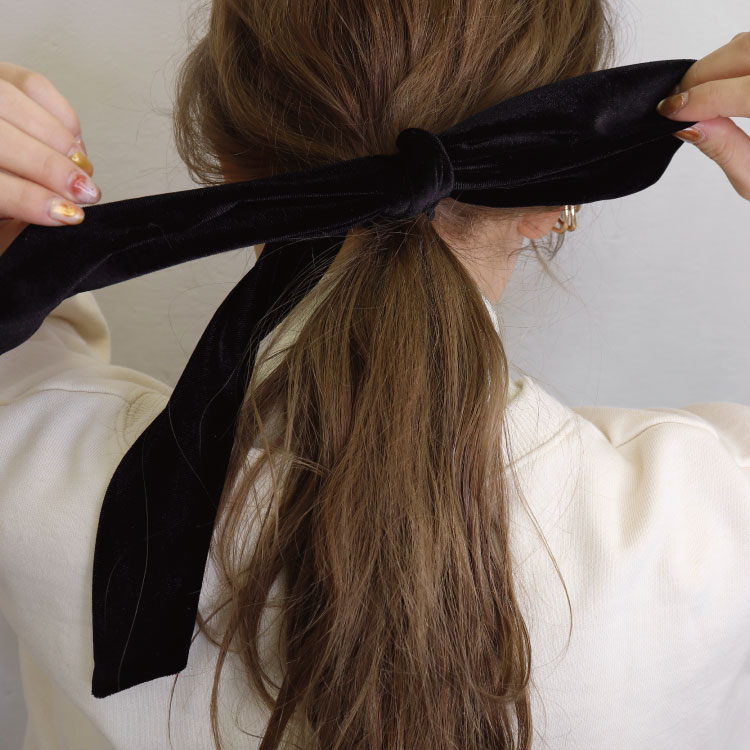 ベロアリボンヘアゴム