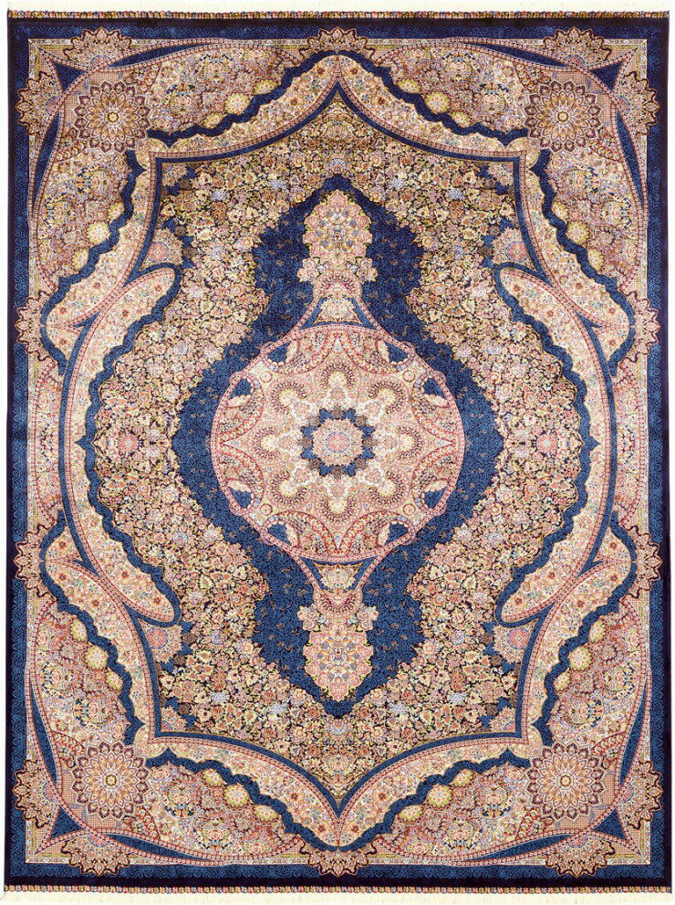 【メーカー直送】 カーペット ラグ マット 約2畳 224×160 ネイビー ペンハリガン 1206-N8 Globe ディーパス ハイソサエティシリーズ