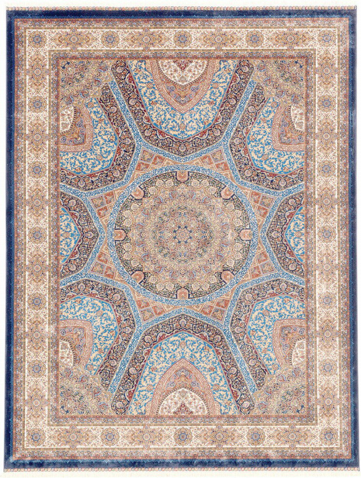 【メーカー直送】 カーペット ラグ マット 約3畳 244×200 ネイビー ボランジェ 1205-N8 Globe ディーパス ハイソサエティシリーズ