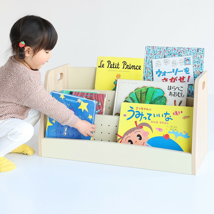 【メーカー直送】 ブックラック Kids Low Book Rack -lora- ナチュラル ilr-3579 市場株式会社