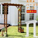 【メーカー直送】 おしゃれ 屋外 庭 天然木パーゴラアーチ金具セット ライトブラウン BP-R200UB4-LBR 組立式