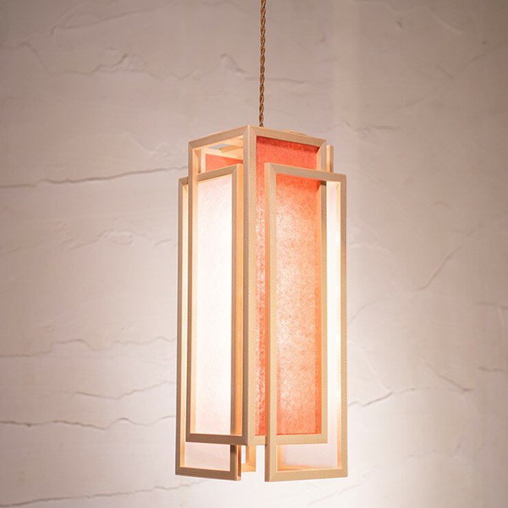 【メーカー直送】 新洋電気 旬 和風ペンダントライト 白×緋 白熱灯 AP850-C 和室 照明 強化和紙 ワーロン素材 おしゃれ 日本製 国産 木製