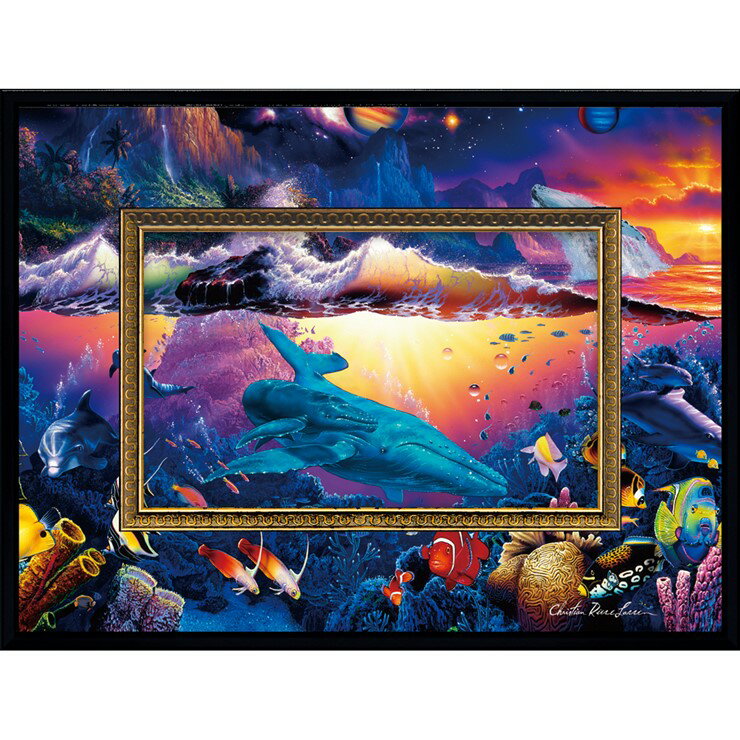 絵画 版画 クリスチャン・リース・ラッセン ビッグアート「ギャラクシー オブ ライフ3」 Sサイズ CL-05016