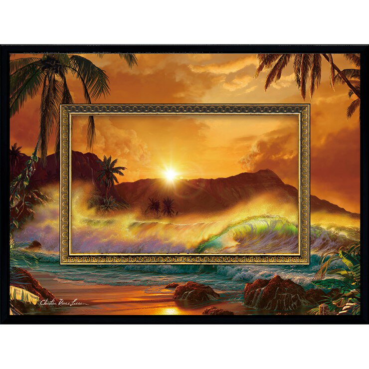 美品⭐︎ラッセン風景画　アンバードーン⭐︎ 絵画 クリスチャン・リース・ラッセン ビッグアート「アンバー ドーン