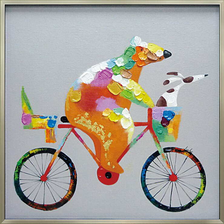 絵画 版画 額縁 おしゃれ オイルペイントアート「タンデム」 OP-25029